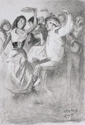 Danza de matrimonio gitano, de The Zincali por George Barrow (1803-81), publicado en Londres, 1923